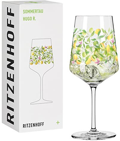 Ritzenhoff 2931011 Verre à apéritif 500 ml - série rosée d'été - motif n° 11 avec des citrons jaunes juteux - Made in Germany