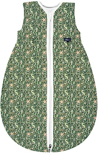 Alvi Baby Mäxchen Thermo Schlafsack, Baby-Schlafsack ohne Ärmel, Winterschlafsack, Außensack wattiert (GOTS Underwater World, 90)