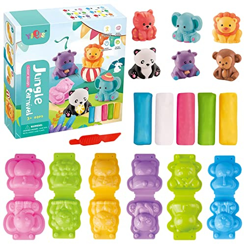 Qunkun Knete Zubehör Knetwerkzeug, 12 Stück Kinder Knete Zubehör Set, Tiere Plastilin Werkzeuge, DIY knetwerkzeug Tiere Kinderspielzeug, Kinder Kunsthandwerk Pädagogisches Geschenk ab 3 4 5 Jahre