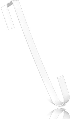 Wreath Hangers for Front Door, 15 Wreath Hanger, Indoor or Outdoor Over The Door Wreath Hook Hanger for Easter Spring Halloween Xmas Wreath Decorations, Steel Material, 20lb Load Bearing（White）