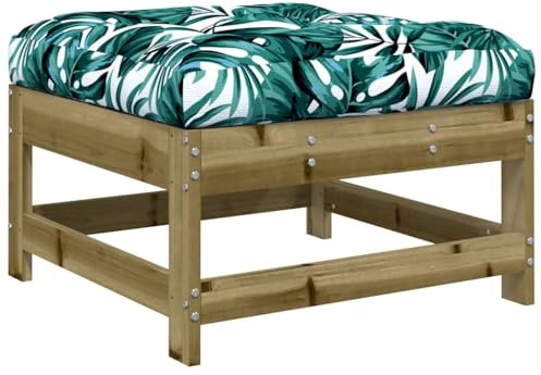 vidaXL Gartenhocker, Sitzhocker mit Kissen Latten-Design, Modular Holz Hocker für Garten Terrasse, Fußhocker Gartenmöbel, Kiefernholz Imprägniert