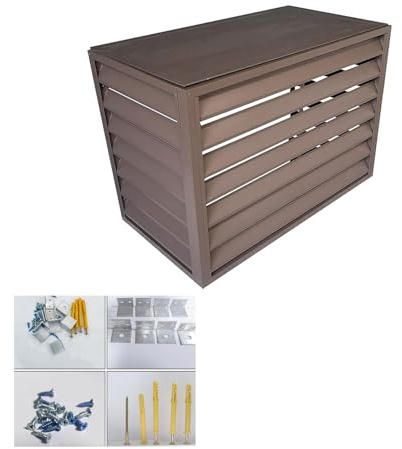 Cubierta protectora oculta de aluminio para aire acondicionado exterior, soporte de aire acondicionado exterior, pantalla para bote de basura de jardín al aire libre, apariencia hermosa y duradera ( C
