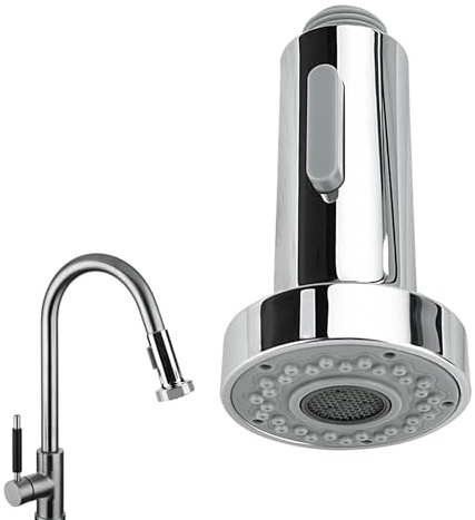 Kitchen Tap Spray Head Replacement Part Tap Sprayer Aattachment for Kitchen Sink 2 Function Pull Out Faucet Spray Head Sprayer Spout Sink Shower Head Tap Nozzle for Bathroom Universal G1/2inch | Sink 2 Function Pull Out Faucet Spray Head Sprayer Spout Sink Shower Head Tap Nozzle for Bathroom Universal G1/2inch