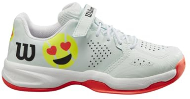 Wilson KAOS Emo Kid Tennis Shoe, Kids, Size 10.5K, Opal Blue/White/Neon Flame