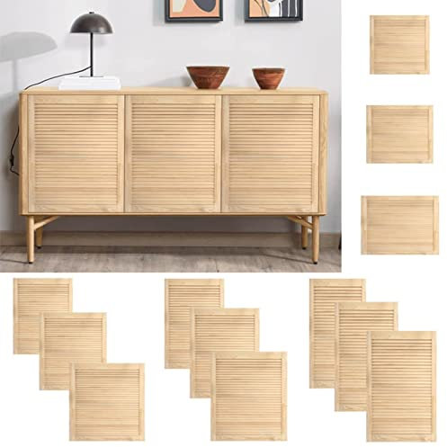Homgoday Portes type volet 4 unités bois massif de pin 39,5 x 49,4 cm