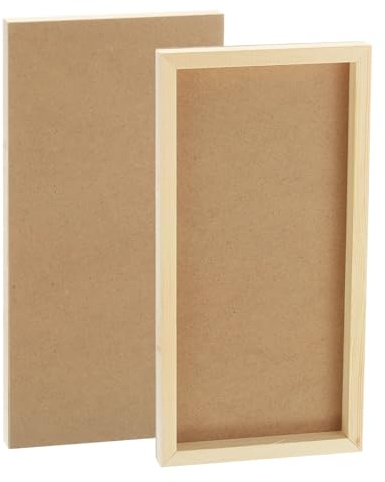PATIKIL Unfinished Wood Canvas Panel 12x6 Deep 0.75, 4 Pack Wooden Paint Pouring Panel Boards Cradled for Pouring Art DIY Crafts