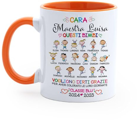 Whale TAZZA PERSONALIZZATA PER MAESTRA - IDEA REGALO MAESTRA - IDEA REGALO FINE ANNO SCOLASTICO