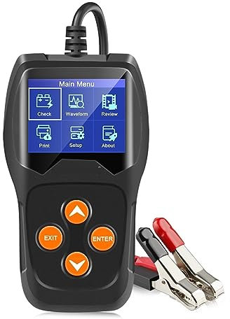 KOROBIE Batterietestgerät KW600 Professioneller Autobatterietester 100 bis 2000 CCA Ladekurbeltest-Tools for den Batteriezustand für LKW, Marine, Motorrad, SUV, Boot