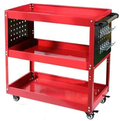 YCOVSFP Allzweck-Servicewagen, Robuster Werkzeugkasten Mit Schublade, 150 Kg Schwerer Werkzeugwagen Mit Rädern, Werkzeugaufbewahrungs-Organizer for Lager, Garage Und Werkstatt(Red)
