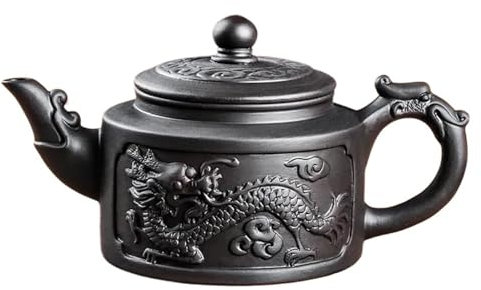 Service à Thé En Métal Pot À Thé En Argile Rouge Avec Filtre Fait À La Main Service À Thé Samovar Théière Kungfu Grande Capacité Yixing Grand Pot En Argile Violette Set De Théière Et Tasse De Noël(A)