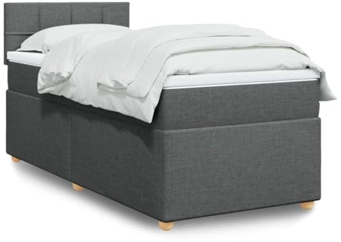 Homgoday Federbett mit Matratze dunkelgrau 80 x 200 cm Stoff, Dekor für Möbel Bett Bettrahmen Bettrahmen Rahmen Rahmen für Wohnzimmer Schlafzimmer Modell 3286508
