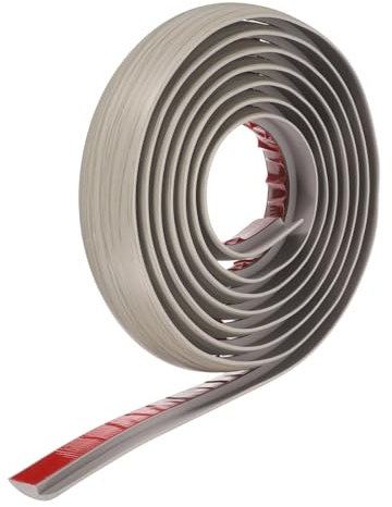 QUARKZMAN Bande De Transition De Sol 1.4 10ft Auto-Adhésive Pvc Bande De Bordure De Transition À Carrelage Bande De Couverture À Décoller Et Coller Pour Sols 5mm, Grain De Bois Gris