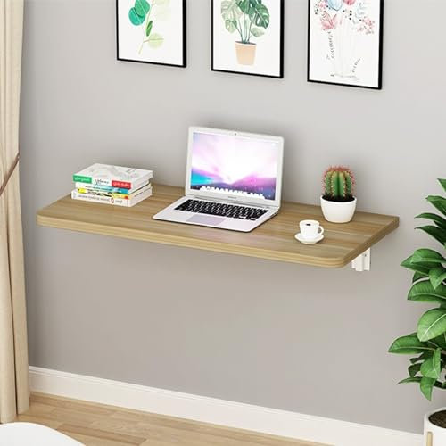 CVQJL Wandtisch Klappbar,Wandklapptisch, Wandklapp-Esstisch, Schiefertischplatte, Wandklapptisch, Langer, schmaler Tisch, geeignet als Milchteeladen-Stehtisch, Küchen-Esstisch (Farbe: Holz c