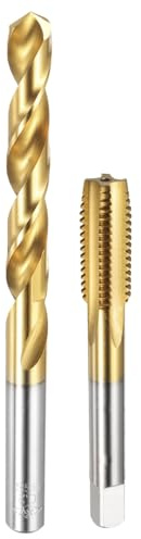 QUARKZMAN Jeu De Taraud Et Foret Taraud À Filet Droit M12 x 1.75 | 1pcs, 1pcs, Foret Hélicoïdal 10.2mm, Kit D'Outils Pour Taraudage, Revêtement Titane HSS-6542