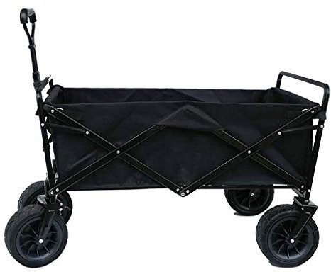HUIBBGO Robuster, zusammenklappbarer Gartenwagen, multifunktionaler Campingwagen für den Außenbereich mit 100 kg Tragkraft