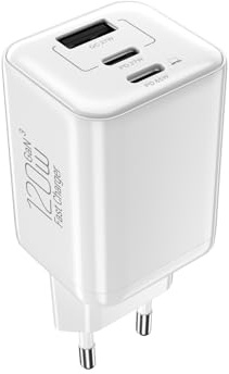 Kitbox 120W Chargeur USBC 3ports Prise USB avec 65W Type C Charge Rapide USB Adaptateur Secteur Multiprise pour iPhone/Samsung Galaxy s25 Ultra/iPad Pro/xiaomi/Google Pixel 9/8/7