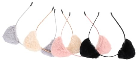 HAMPPLIES 4 Stück Katzenohr Stirnband Aus Stoff Bunt Leichter Ohr Haarreif Für Kinder Party Und Halloween Kopfschmuck Weiche Kopfbedeckung Mit Katzenohren