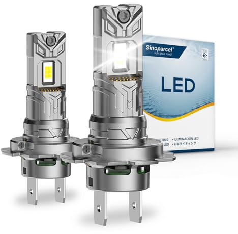 Sinoparcel 2026 Ampoule H7 LED Ventilée de Phare, Lampe Anti-erreur Homologuée au Remplacer Halogène pour Voiture, Plug and Play, Blanc 6500K DC 12V, Lot de 2