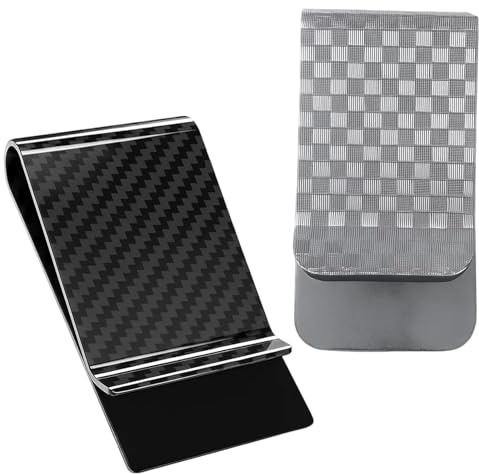 EujRcf 2 Pack Money Clips, Slim Money Clip Wallet for Cash and Cards