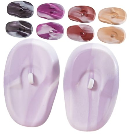 HAMPPLIES Silicone Waterproof Ear Covers for Hair Dyeing 5 Pairs – Reusable Ear Protectors for Salon and Home Hair Coloring Bathing and Shower