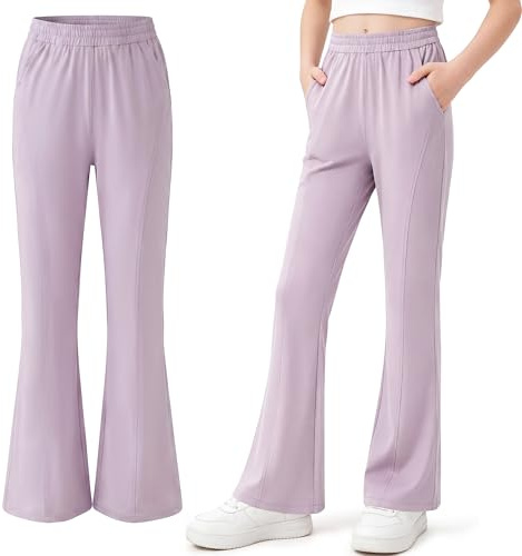 Hoseay Girls Trousers Ice Silk UPF 50+ Jogger Sweatpants 12-13, Purple
