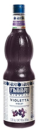 Fabbri Flavoring Syrup, Violet, Made in Italy, 33.8 Ounce (1 Liter)