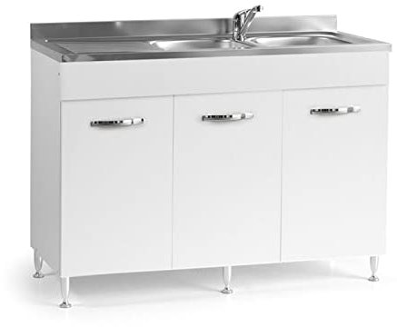 Mobile sottolavello per Cucina Reversibile Bianco componibile Tre Ante cm 120