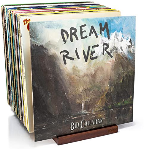 MÖNKE Schallplattenständer - Ein Plattenhalter im minimalistischen Design - 50 LP Kapazität - mit einer vorderen Display-Rille (Braun)