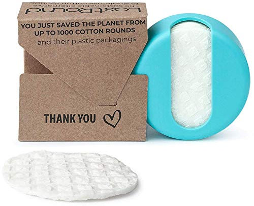 LastRound® Sustainable Reusable Cotton Rounds for Facial Cleansing – Zero-Waste Eco-Friendly Makeup Remover Pads for All Skin Types with Travel Storage Case