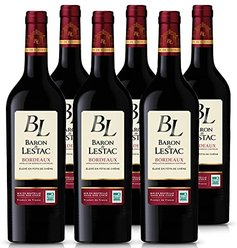 Baron de Lestac - AOP Bordeaux - Vin Rouge - Terra Vitis - Lot de 6 bouteilles x 75cl