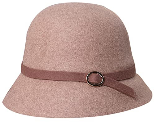 DongBao Fedora Eleganter, klassischer Damenhut,1920er Cloche Mütze, 100% Wolle,Winterhut Kirche Hüte