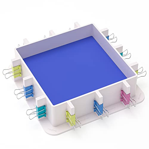 Nicpro Adjustable Molds Housing for Silicone Mold Making, Reusable Plastic Housing Frame Mold Making Silicone Rubber, for Resin Molds Kit, Soap Molds, Candle Molds with Binder Clips, Double-Sided Tape | Plastic Mold Frame for Silicone Rubber Mold Making, Resin Casting, DIY Soap & Candle Molds, Not for Direct Resin Use