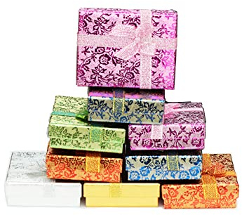 findout smycken 9 st glittrande livliga färger band kartong halsbandslådor för smycken, halsbandslådor, smyckeskrin små, lådor för smyckesförpackning, armbandslådor: 9 x 7 x 2,4 cm