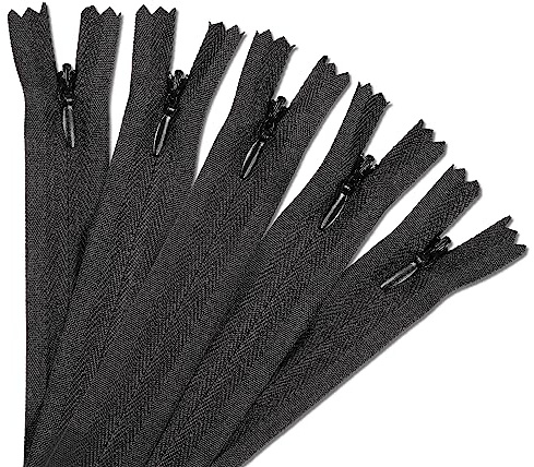 sdhiiolp 5pcs Black Zip - 16Inch/40cm Nylon Zips,Invisible Zips for Sewing