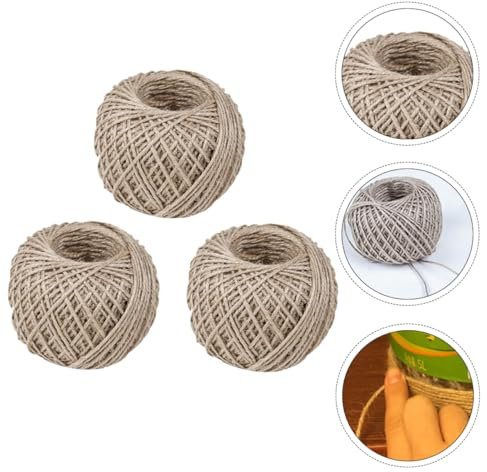 DOITOOL 3 Rollos Hilo Hecho a Mano Suministros De Proyectos De Macramé Cordel Artesanal Diy Cuerda De Embalaje Cordon Artesanal Cordón Para Envolver Yute Muro De Fotos Entumecido