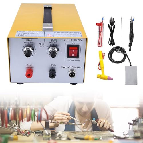YMAOMAO Jewelry Spot Welding Machine, Pulse Sparkle Spot Welder, Portable Handheld Permanent Jewelry Welder Kit Jewelry Spot Welder for Gold Silver Platinum,30A