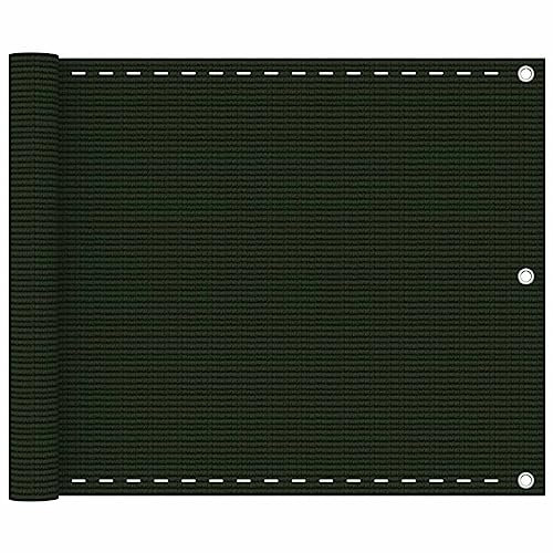 BaraSh Balkon-Sichtschutz Dunkelgrün 75x300 cm HDPE Balcony Privacy Screen Sichtschutz Balkon Seitlich