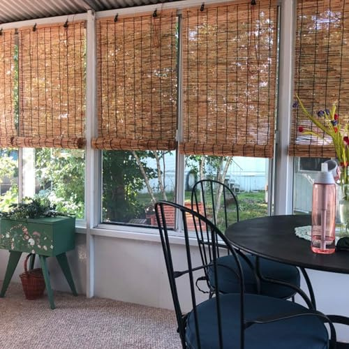Bambusrollo für Fenster Outdoor Bambus Rollo 105 125 135 145 155 165 85 95 160cm Sonnenschutz Schilfvorhang Jalousine Rollo für Balkon Türen