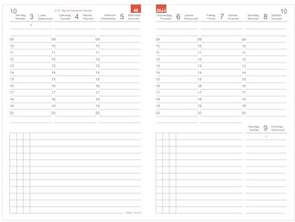 X17- A6 Wochenkalender-Wochenplaner Nachfüllpack | „Classic“ 2026, 2 Hefte à 6 Monate, inkl. Memokarte. Nur passend für das X17-System. Made in Germany