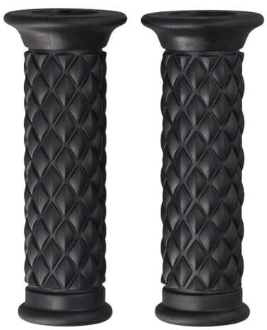 Lot de 2 poignées de moto antidérapantes, 22 mm, 24 mm, noires de rechange pour guidon de moto