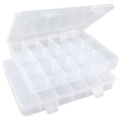 GOTDYBST 2 Stück Sortierboxen Für Kleinteile, Mit 18 Herausnehmbaren Fächern Setzkasten, Kleinteile Organizer Zur Aufbewahrung Von Perlen, Kunsthandwerk, Schmuck, Angelausrüstung Und Bürobedarf