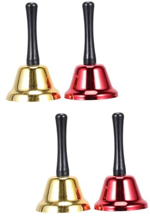 VILLCASE 4 Stück Metallglocke Weihnachtsmusik Glocken Weihnachtshandglocke Handglocke Für Kinder Kuhglocken-krachmacher Weihnachtsessen Glocke Laute Handglocke Hochzeitsglocken Ehering Rot