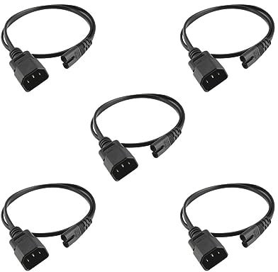 5 set IEC 320 C14 to C7 AC Power Supply Extension Cord for PC Monitor PDU UPS DMX