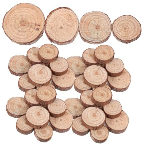 SEWOART 120stücke Holzscheiben Rund Aus Kiefernholz Diy Bastelmaterial Natur Holz Kreise Für Handwerk Weihnachtsdekoration Party Hochzeit