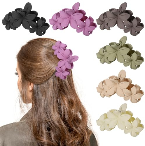 Huiguli Matt Blume Haarklammer, 6 Stück Haarspangen für Damen, Rutschfest Haarstyling Zubehör für Frauen Damen Mädchen