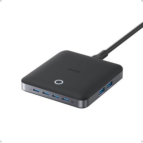 Anker Nano USB C Charger, 6-Port Charging Station with Ultra-fast 130W Output, 4 USB-C, 2 USB-A Ports, Compact and Stylish, For iPhone 16/15/14 Series, iPad, MacBook, Pixel, Galaxy, and More