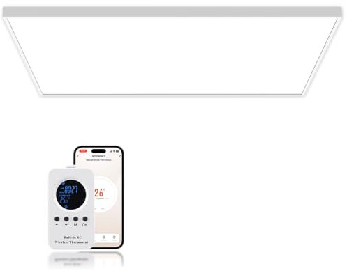 Hocosyme Calefactor Bajo Consumo 1000W con Control Remoto, Calefacción por Infrarrojos 8-20㎡ - 1-3 Minutos para Alcanzar la Temperatura de Funcionamiento con- WIFI(TuYa) - Certificación TÜV