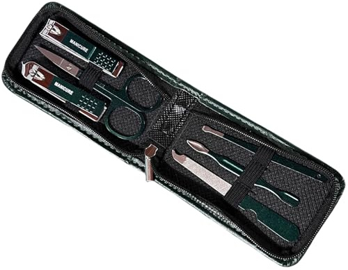 Set de manicura y pedicura cortaúñas profesional set de cuidado de uñas herramientas para el cuidado de las uñas con estuche de viaje 6 piezas