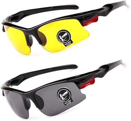 TTPSRY Sportbrille Fahrradbrille Halbrahmen Sonnenbrille Radbrille Schutzbrille Wechselgläser Ultraleicht Winddicht