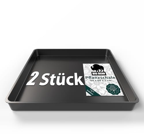 BigDean 2 Stück Pflanzschale groß 60x60x7cm ideal für anzüchten, Pflanzen & mehr